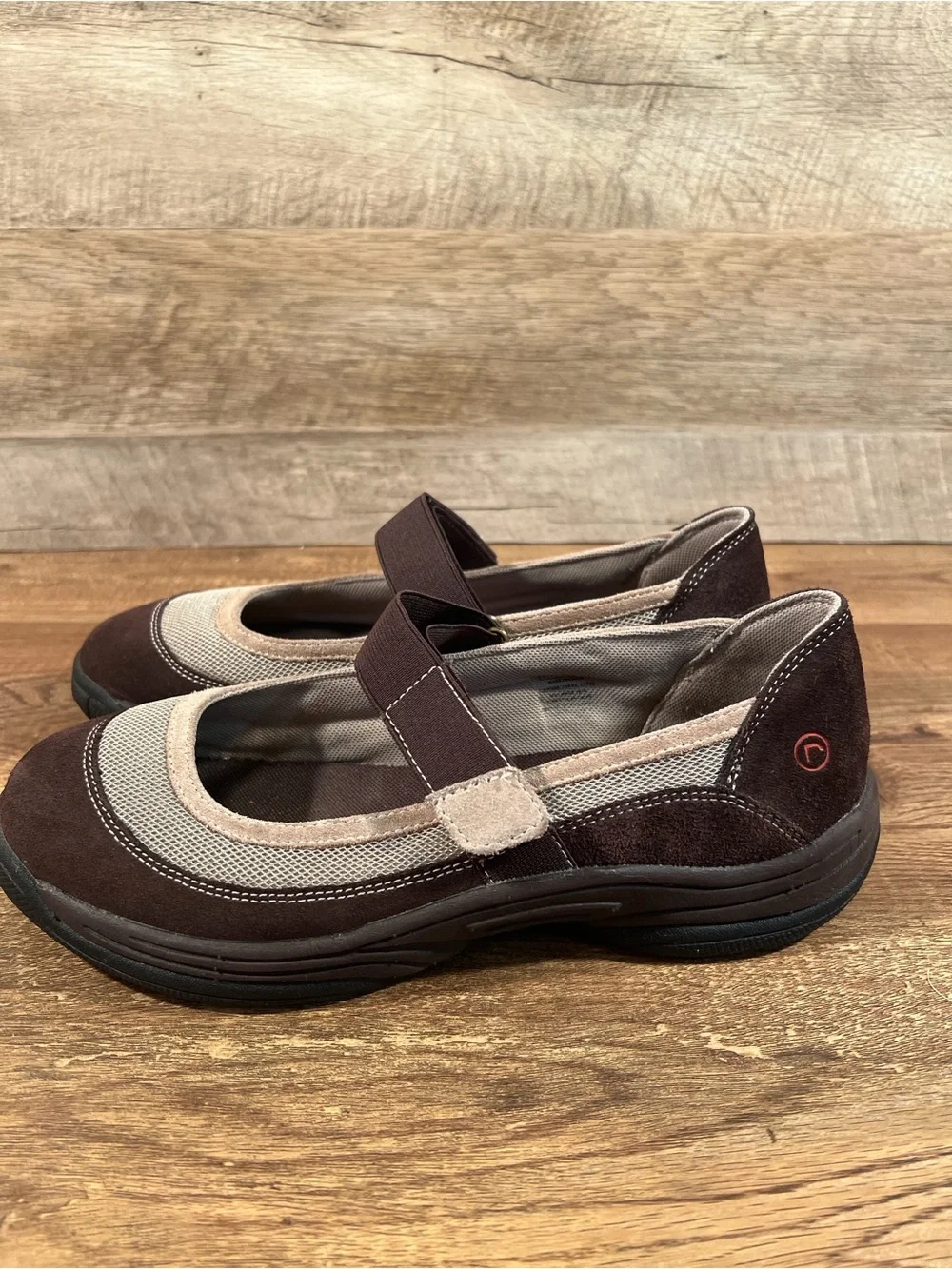 Rockport Brown and Beige Mary Jane Flats